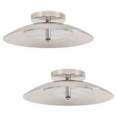 Pair of Signal Flush Mounts from Souda, Nickel, Made to Order