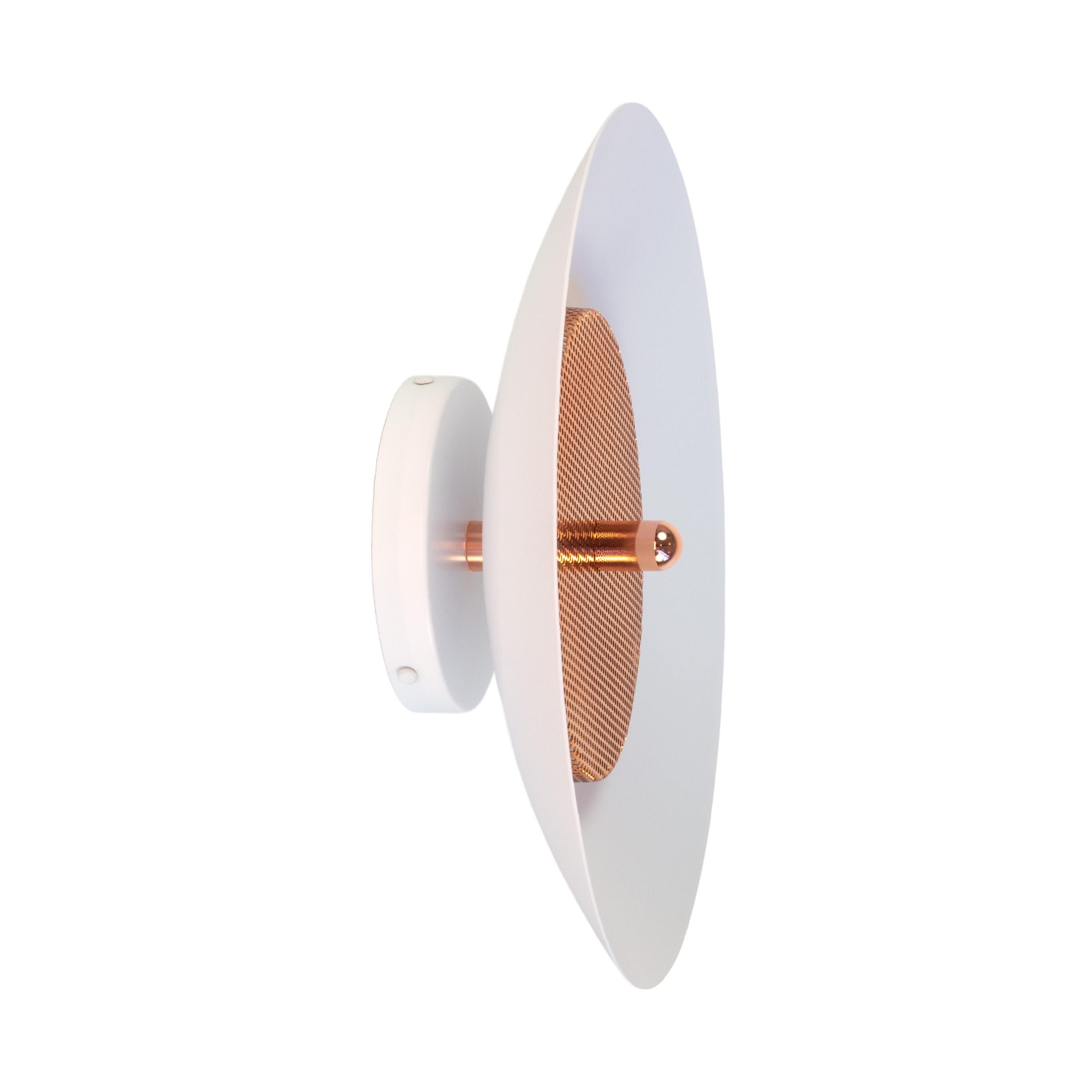 Modern Pair of Signal Flush Mounts from Souda, White and Copper, Made to Order For Sale