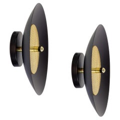 Pair of Signal Sconce from Souda, Black and Brass, Made to Order