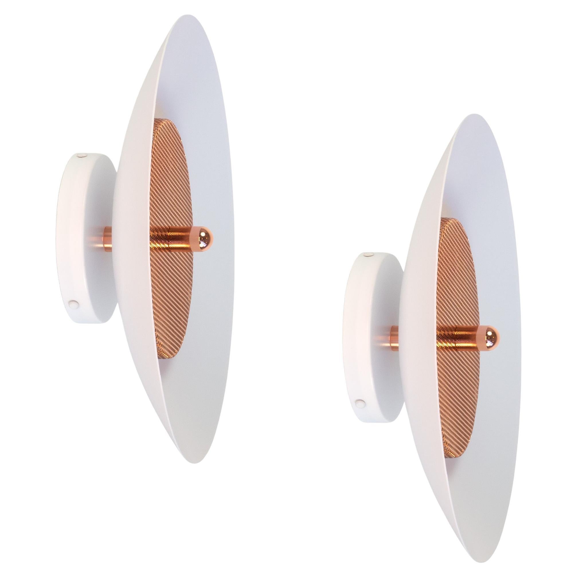Pair of Signal Sconce from Souda, White and Copper, Made to Order For Sale
