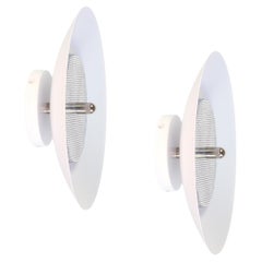 Pair of Signal Sconce from Souda, White and Nickel, Made to Order