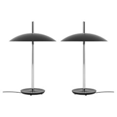 Pair of Signal Table Lamps from Souda, Black/Nickel, Made to Order