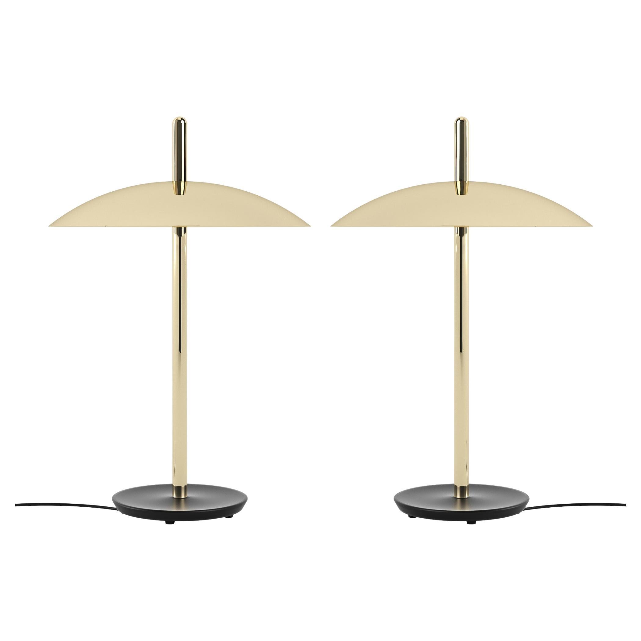 Pair of Signal Table Lights in Brass from Souda, Made to Order