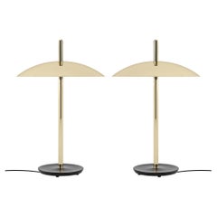 Pair of Signal Table Lights in Brass from Souda, Made to Order