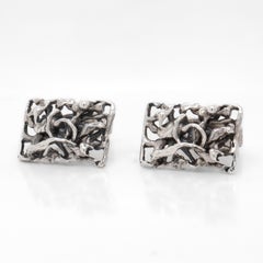 Pair of Signed Aage Weimar Danish Mid-Century Modern Sterling Silver Cufflinks