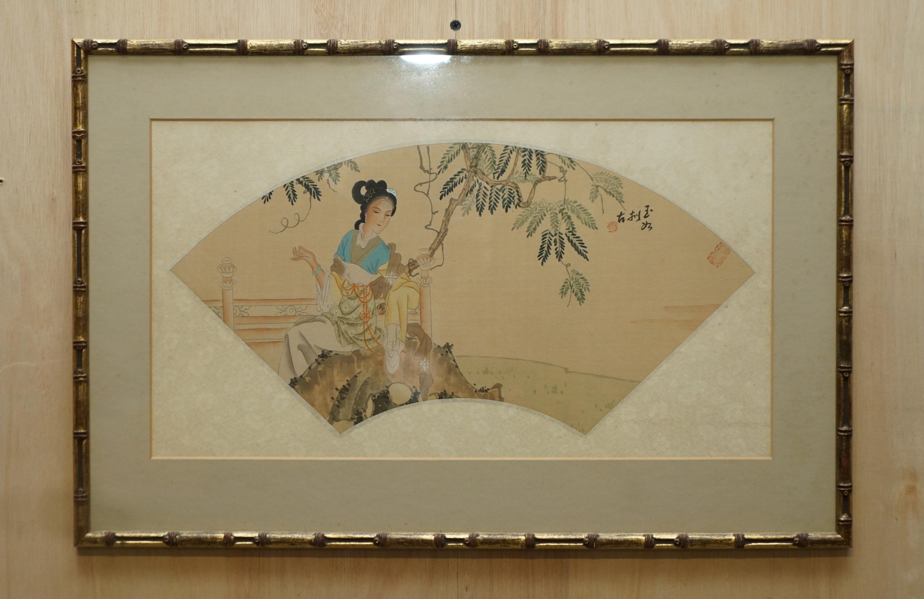 We are delighted to offer for sale this lovely pair of antique circa 1920’s Chinese Export hand painted on silk paintings depicting a Geisha girl and a floral scene with butterfly.

A very good looking and beautifully painted pair, they were made