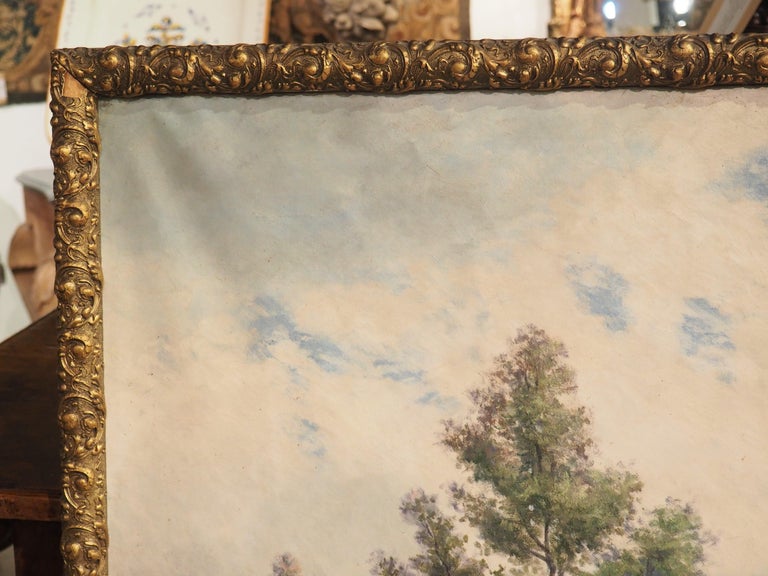 Pair of Signed Antique French Landscape Paintings, Early 1900s For Sale 2