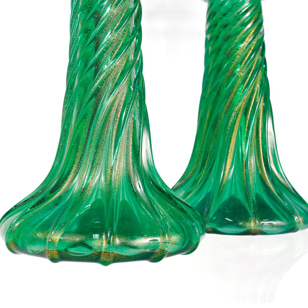 Pair of Signed Archimede Seguso / Tiffany & Co. Murano Glass Twist Candlesticks  For Sale 6