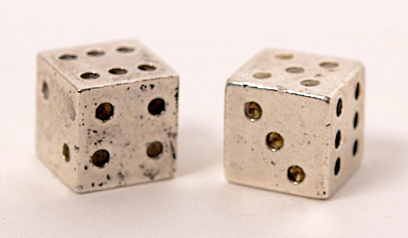 solid silver dice