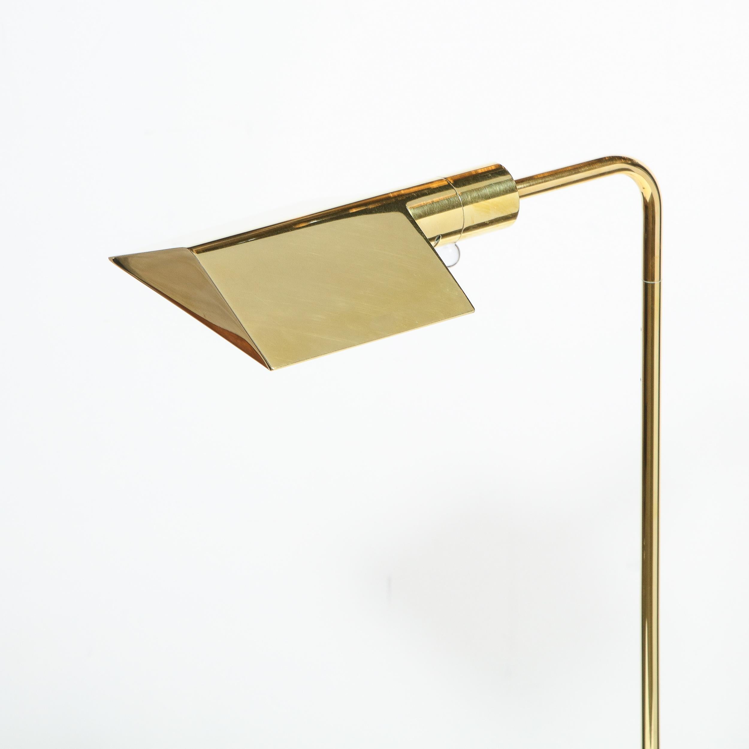 Mid-Century Modern Pair of Signed Cedric Hartman Midcentury Adjustable Brass Table Lamps