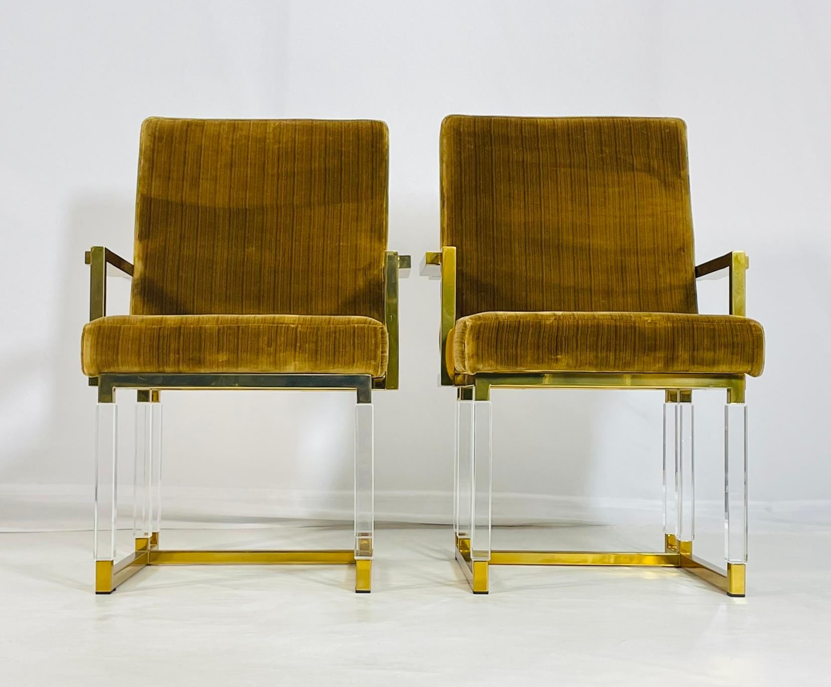 Mid-Century Modern Paire de fauteuils en lucite signés Charles Hollis Jones, Collectional, années 1980 en vente
