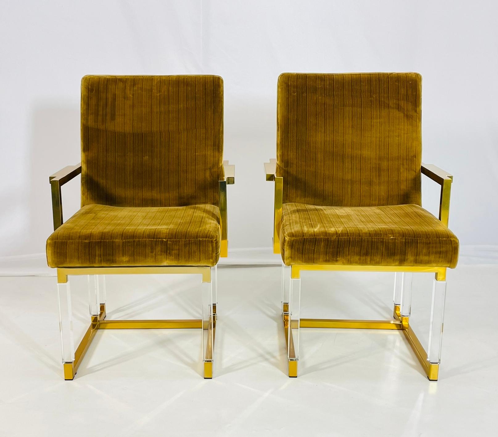 Américain Paire de fauteuils en lucite signés Charles Hollis Jones, Collectional, années 1980 en vente