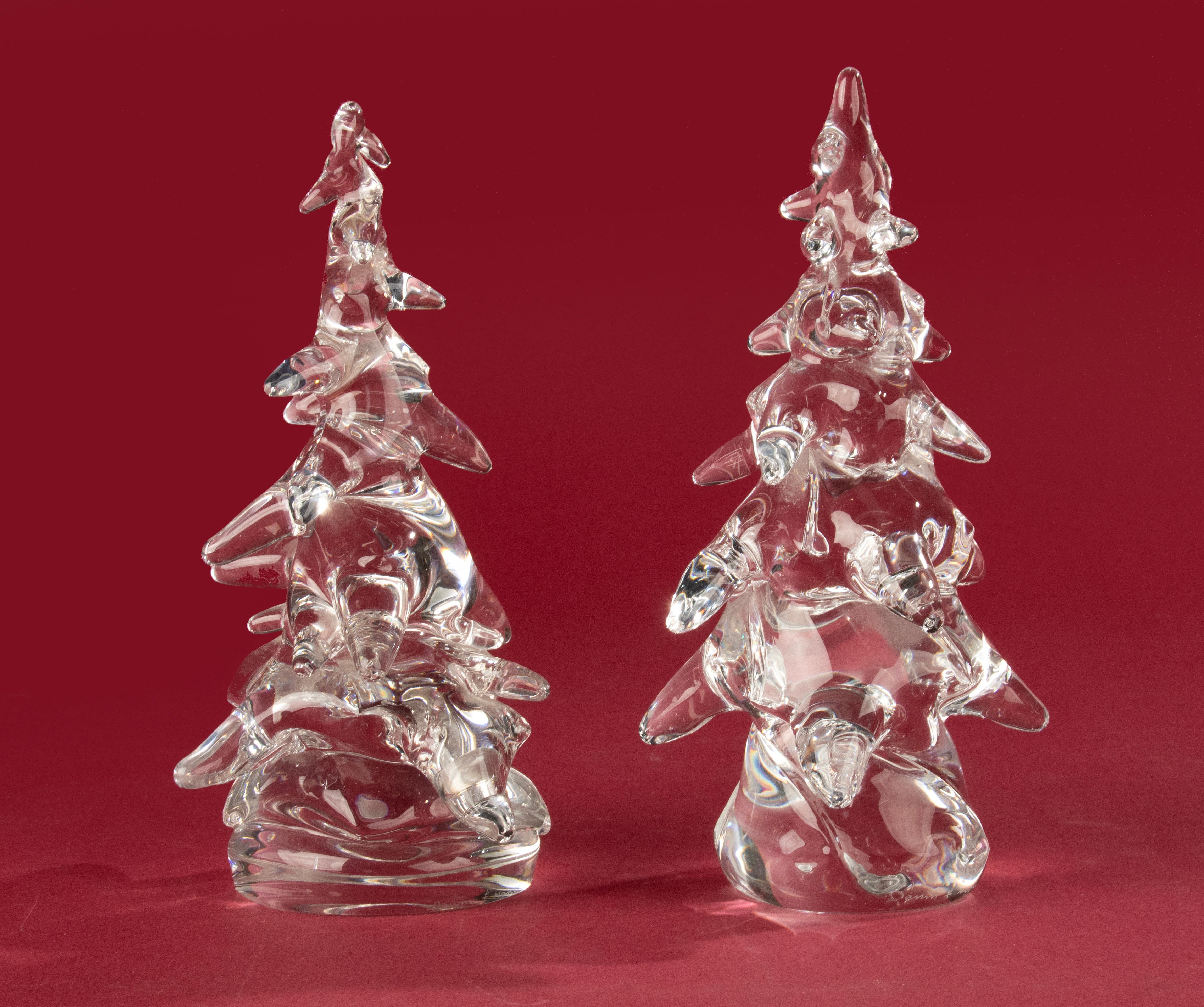 Moderno Coppia di alberi di Natale in cristallo firmati Daum - Francia in vendita