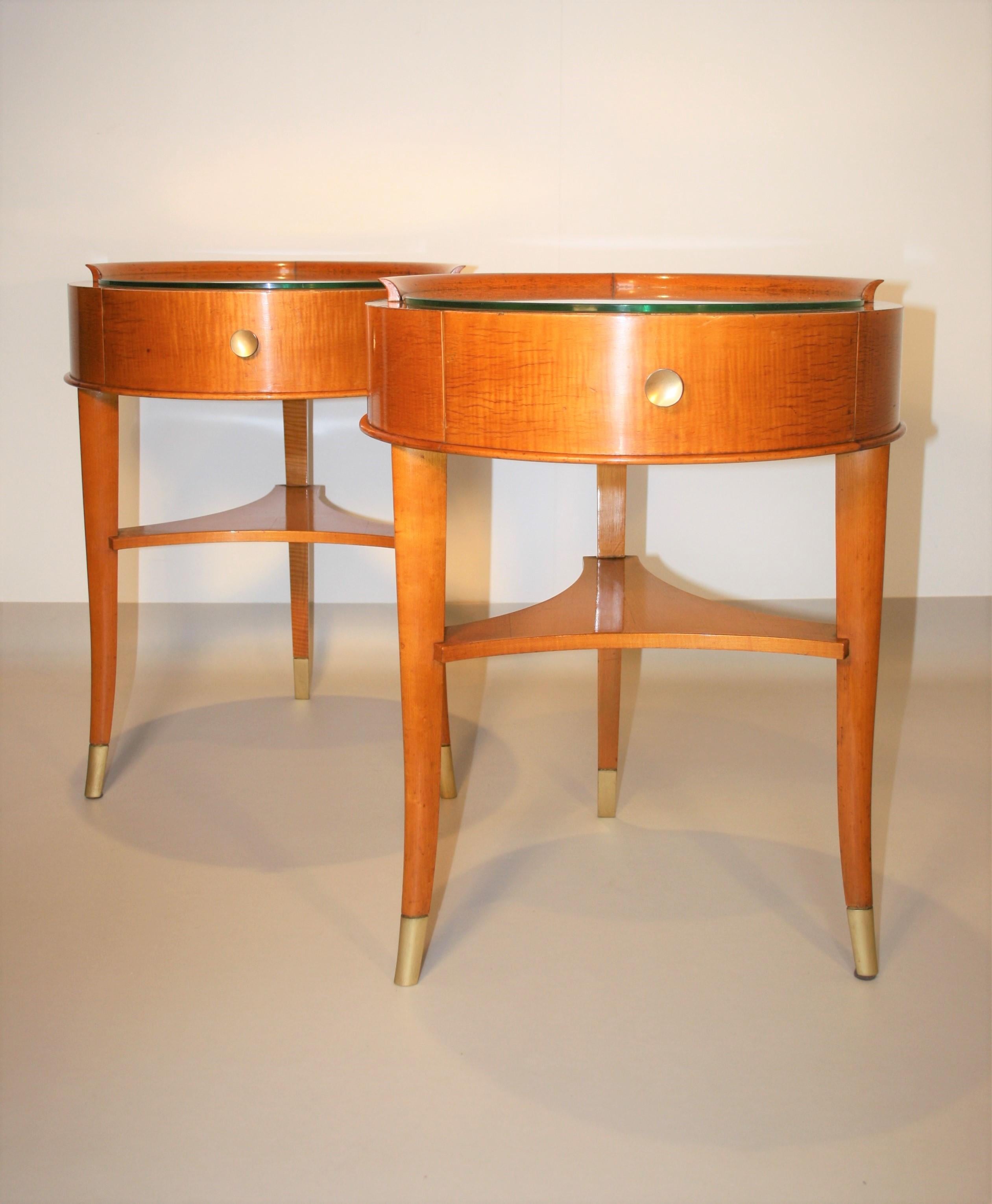 Art Deco Pair of Signed De Coene Side Tables, 1930s
