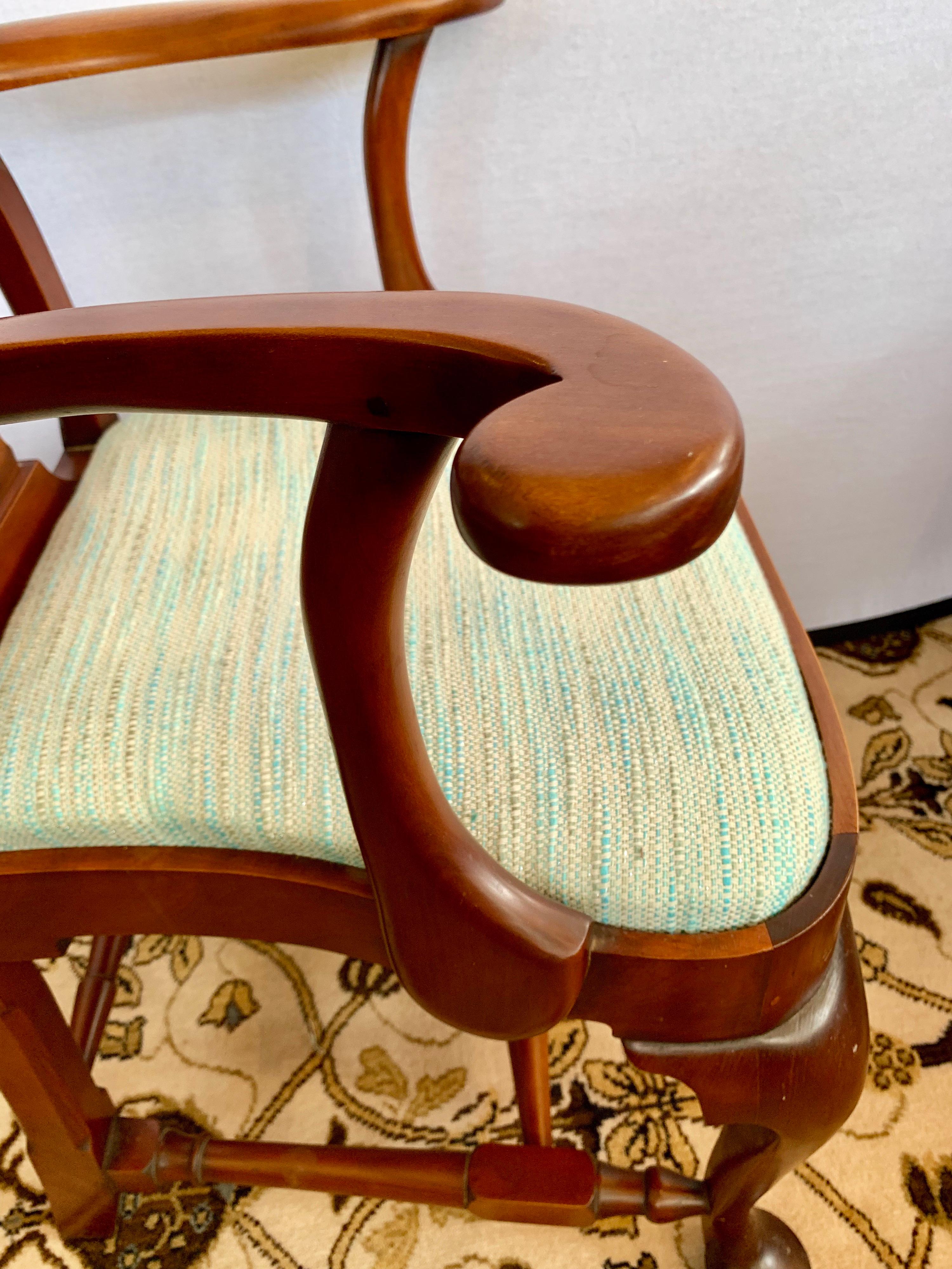 20th Century Pair of Signed Eldred Cherry Wood Armchairs