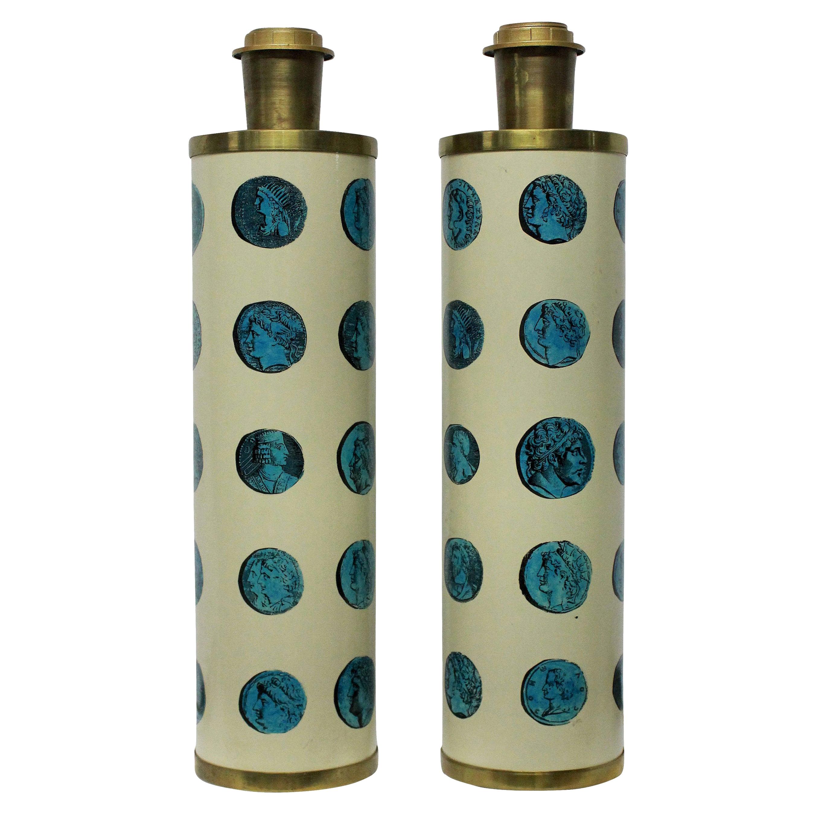 Pair of Signed Fornasetti Lamps