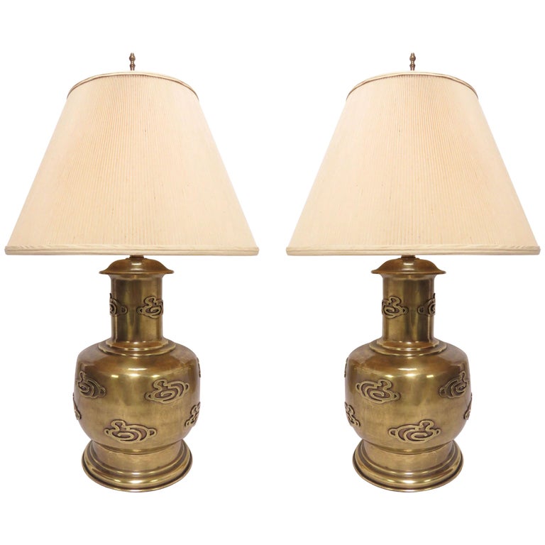 Large Scale Brass Table Lamps, Large Brass Table Lamps
