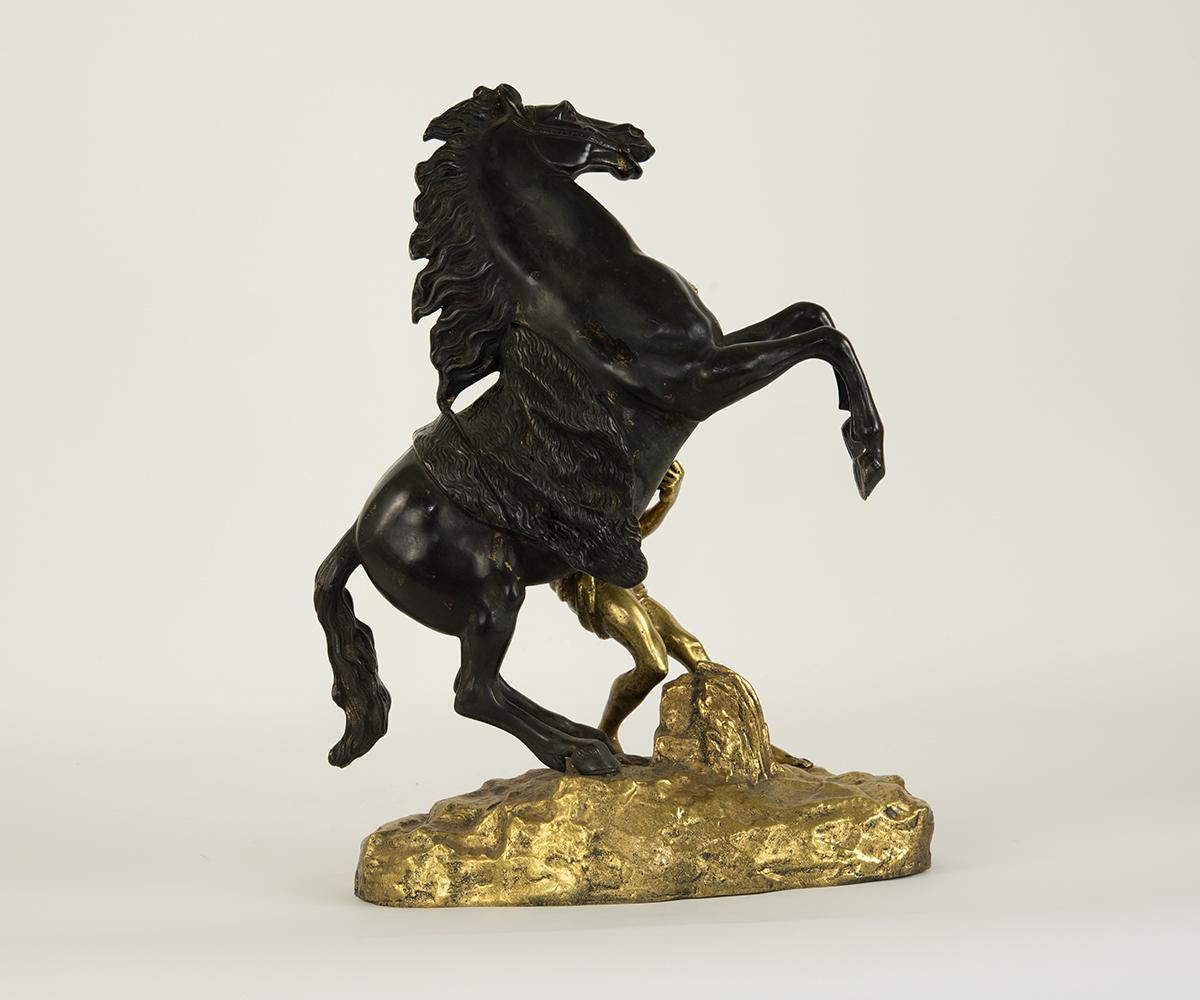 Pair of Signed French Gilt Bronze Marley Horses 2
