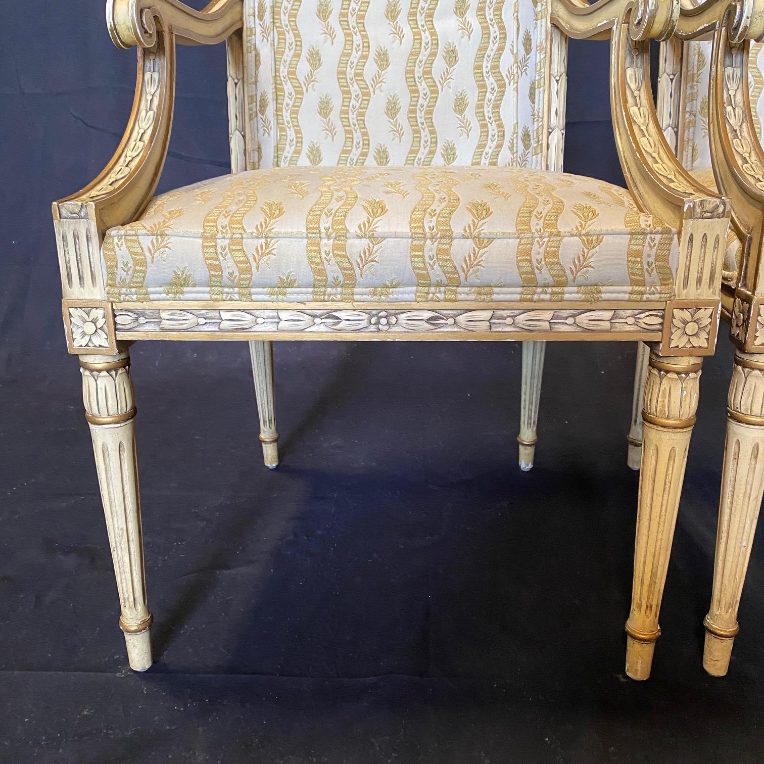 Pair of Signed French Neoclassical Style Designer Quality Armchairs 3