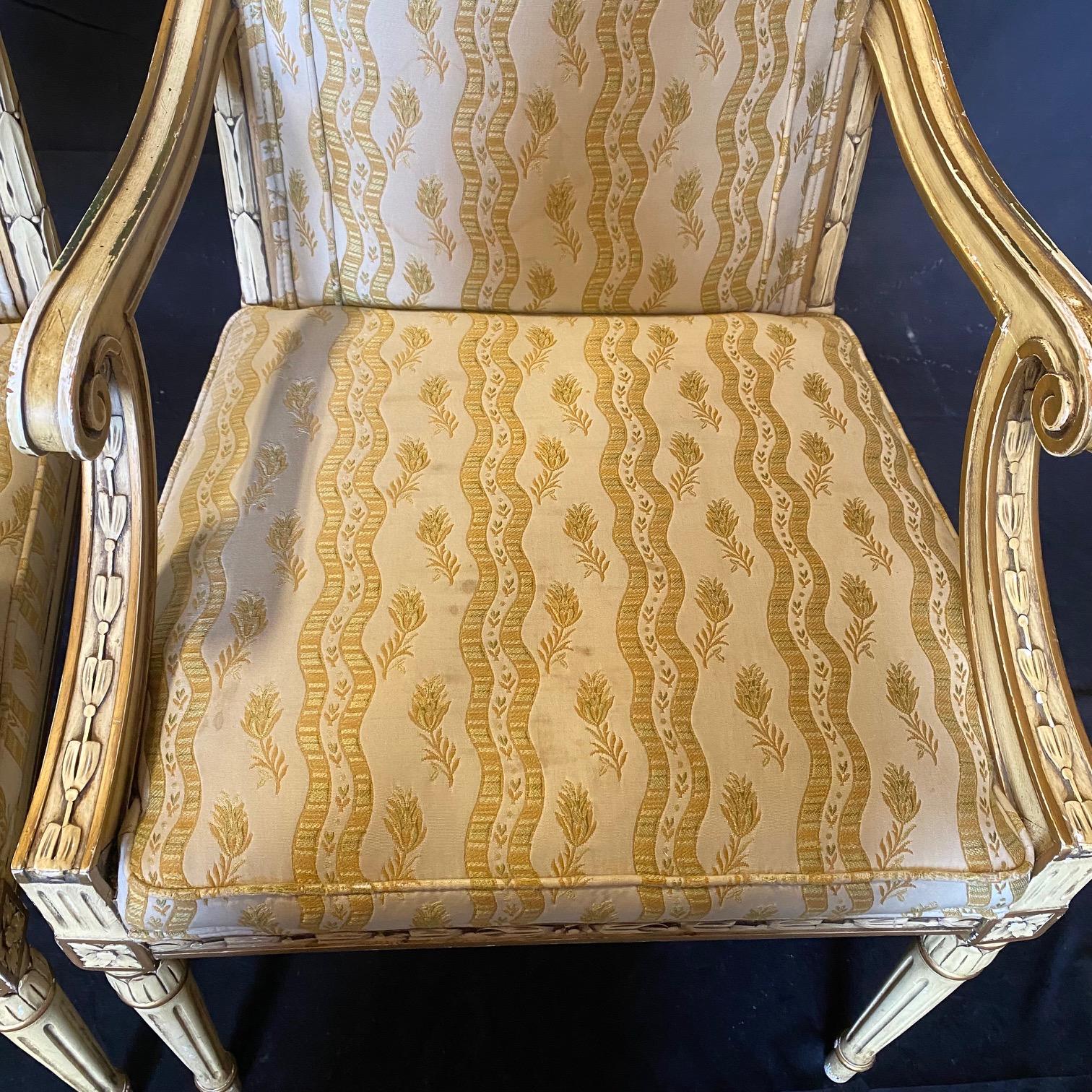 Empire Pair of Signed French Neoclassical Style Designer Quality Armchairs