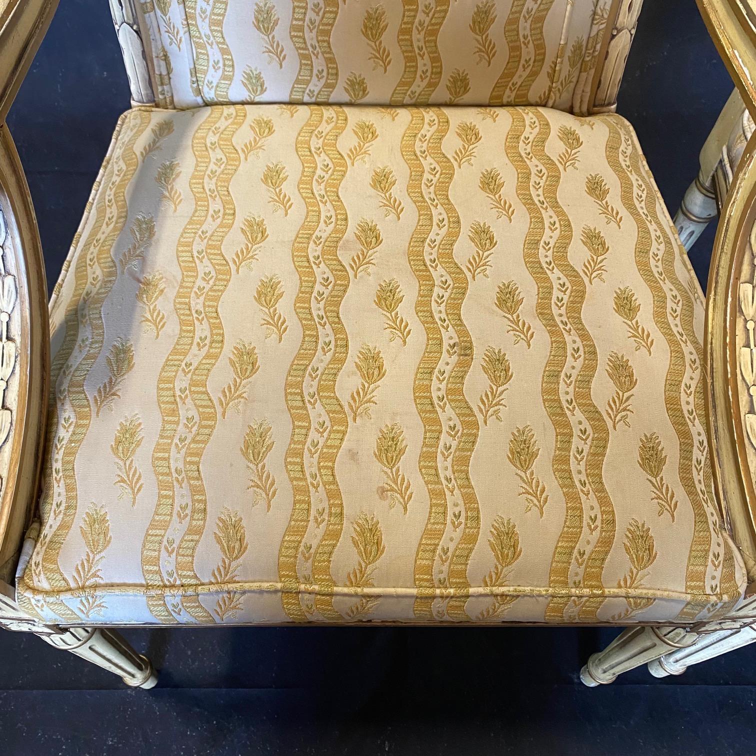 Late 20th Century Pair of Signed French Neoclassical Style Designer Quality Armchairs