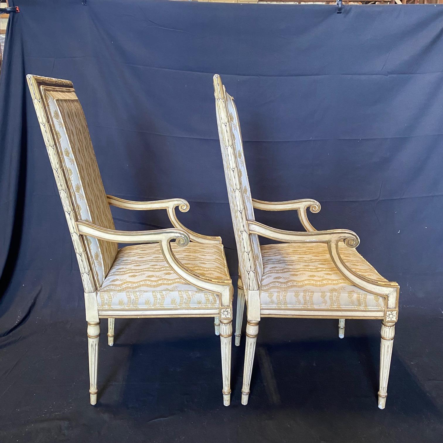 Pair of Signed French Neoclassical Style Designer Quality Armchairs 1