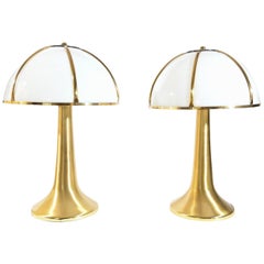 Vintage Pair of Signed Gabriella Crespi Fungo Table Lamps
