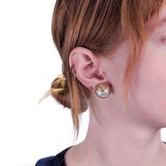 Pair of Signed Gübelin 18K Gold, Diamond & Mabe Pearl Clip-On Earrings