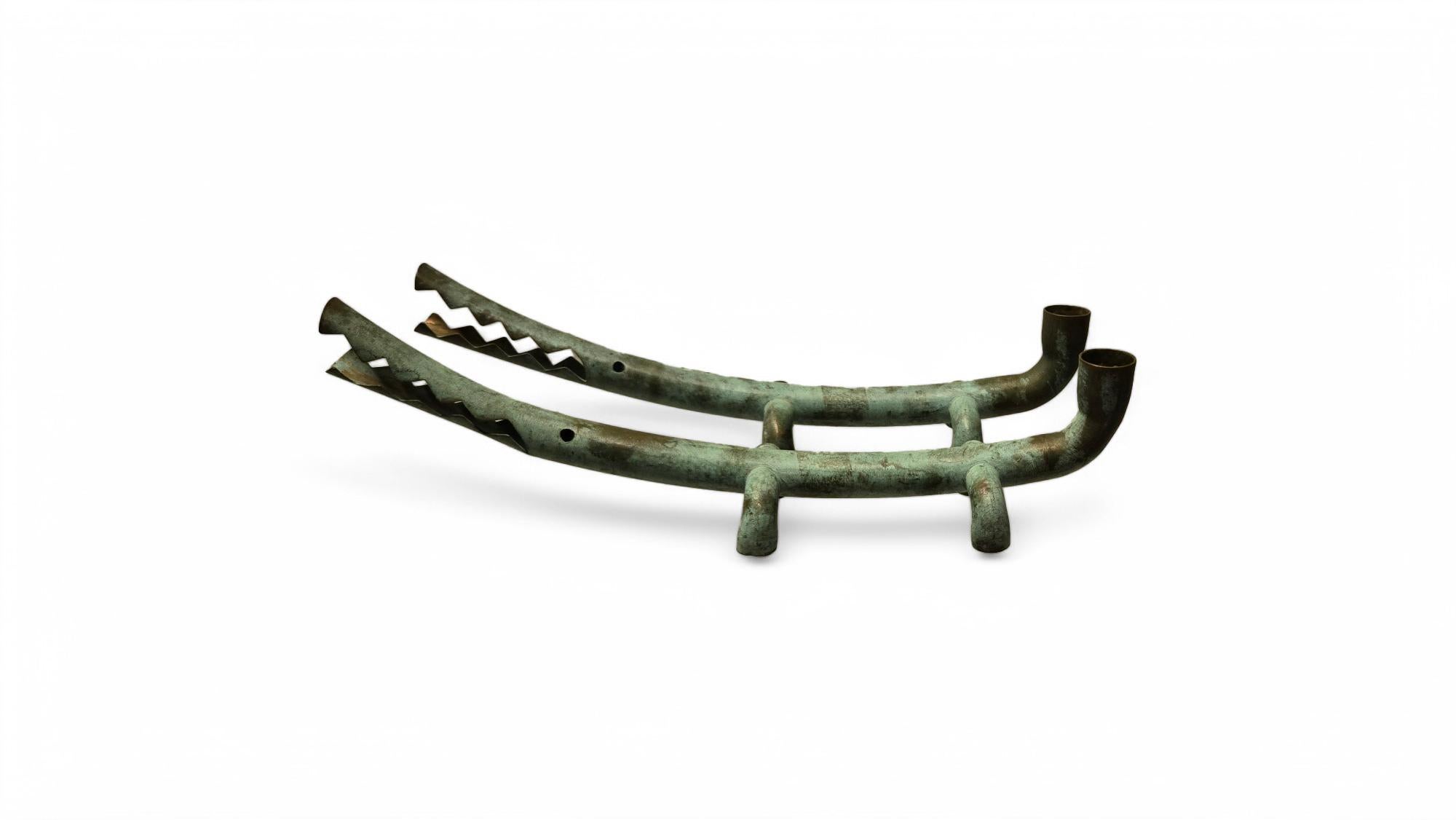 Pair of Signed Jonathan Bonner Alligator Candleholders For Sale 3