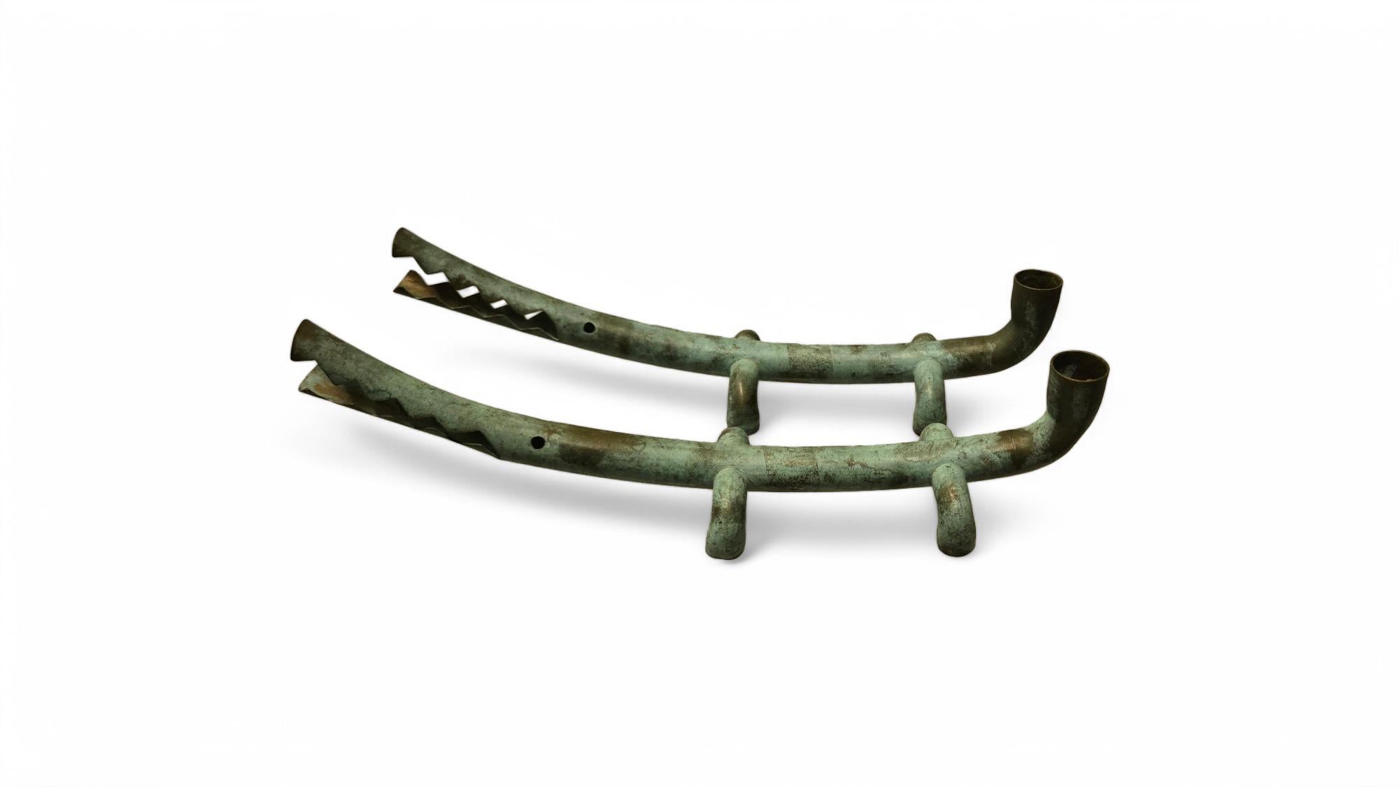 20th Century Pair of Signed Jonathan Bonner Alligator Candleholders For Sale