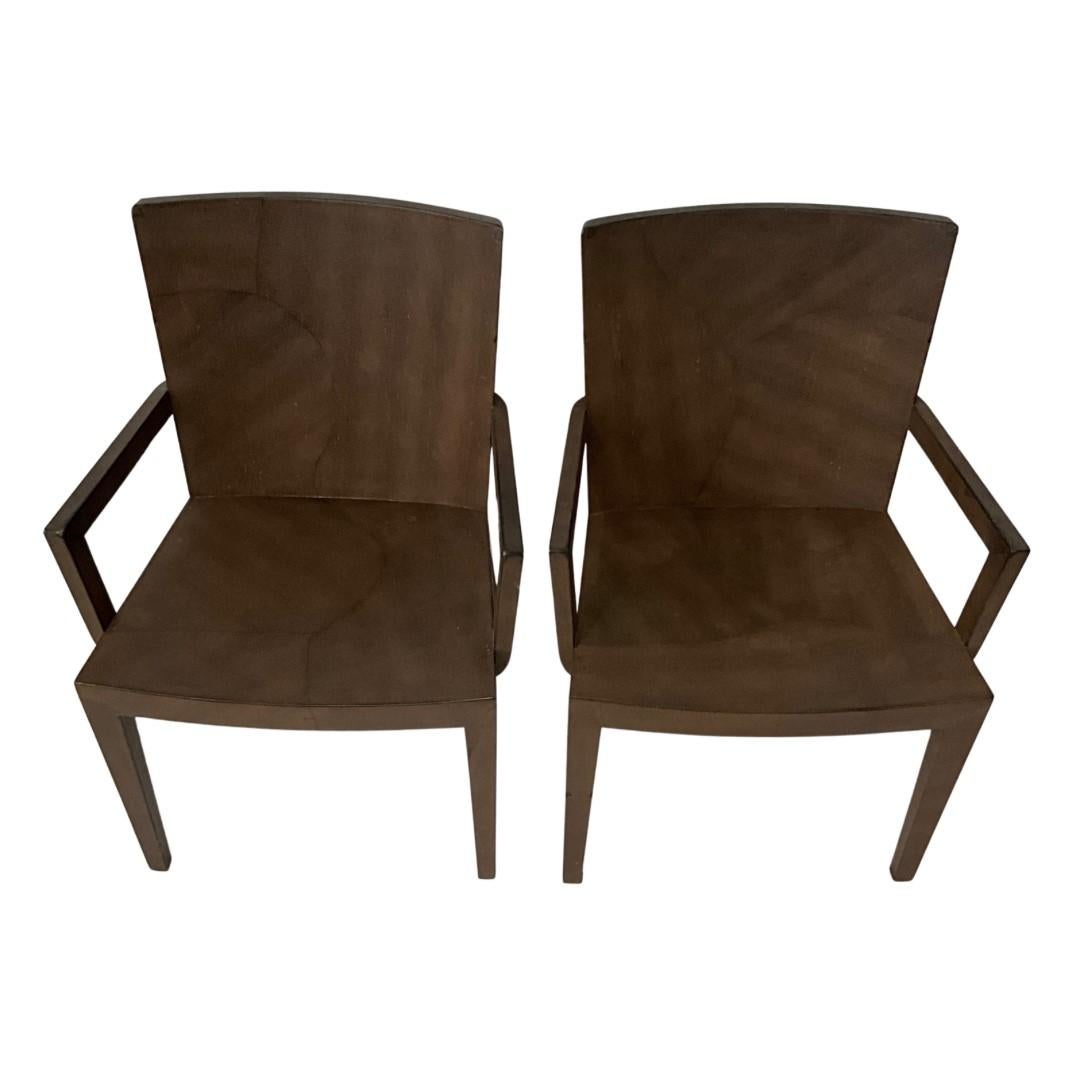 Paar signierte Karl Springer 1987 JMF Lederstühle mit Eidechsendruck, signiert (Moderne der Mitte des Jahrhunderts) im Angebot