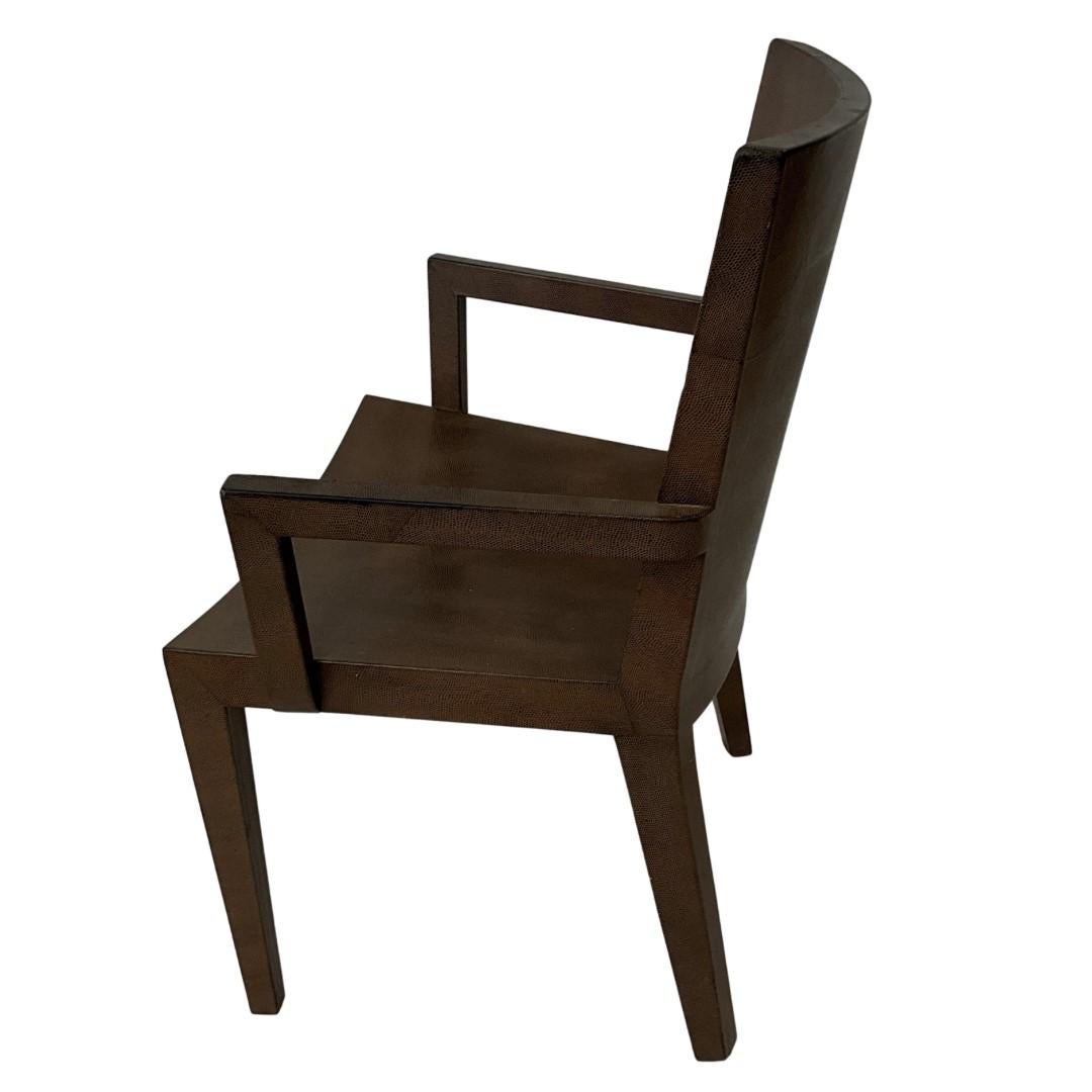 Paar signierte Karl Springer 1987 JMF Lederstühle mit Eidechsendruck, signiert im Zustand „Gut“ im Angebot in Los Angeles, CA