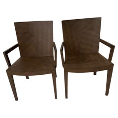 Pair Of Signed Karl Springer 1987 JMF Lizard Print Leather Chairs