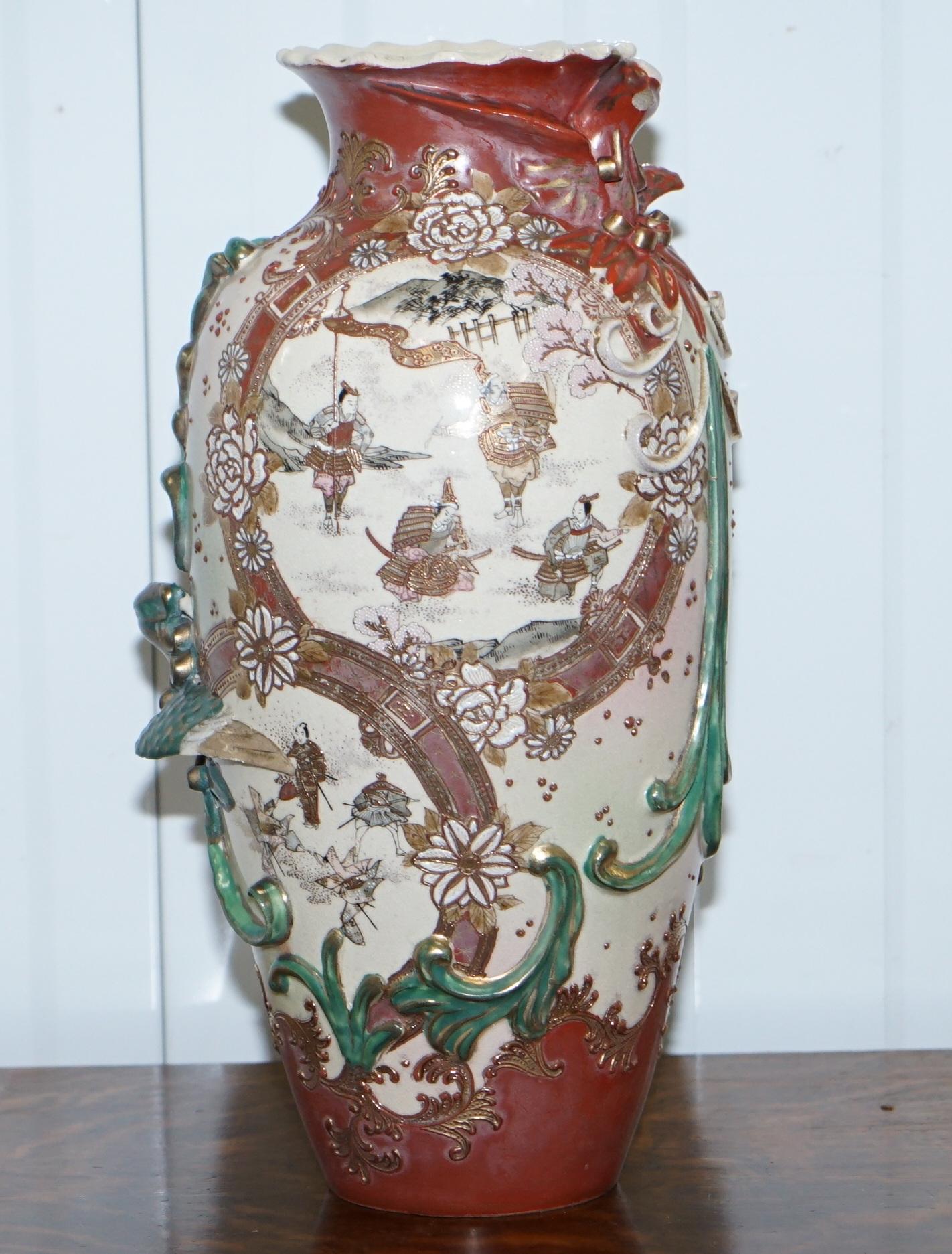 We are delighted to offer for sale this decorative pair of early 19th century Chinese vases each signed to the base 

A very nice pair circa 1830 Chinese vases with original paintwork, they have some chips here and there as you would expect, they