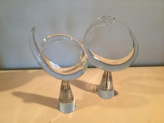 Pair of Signed Luciano Gaspari Large Bird Sculptures for Salviati