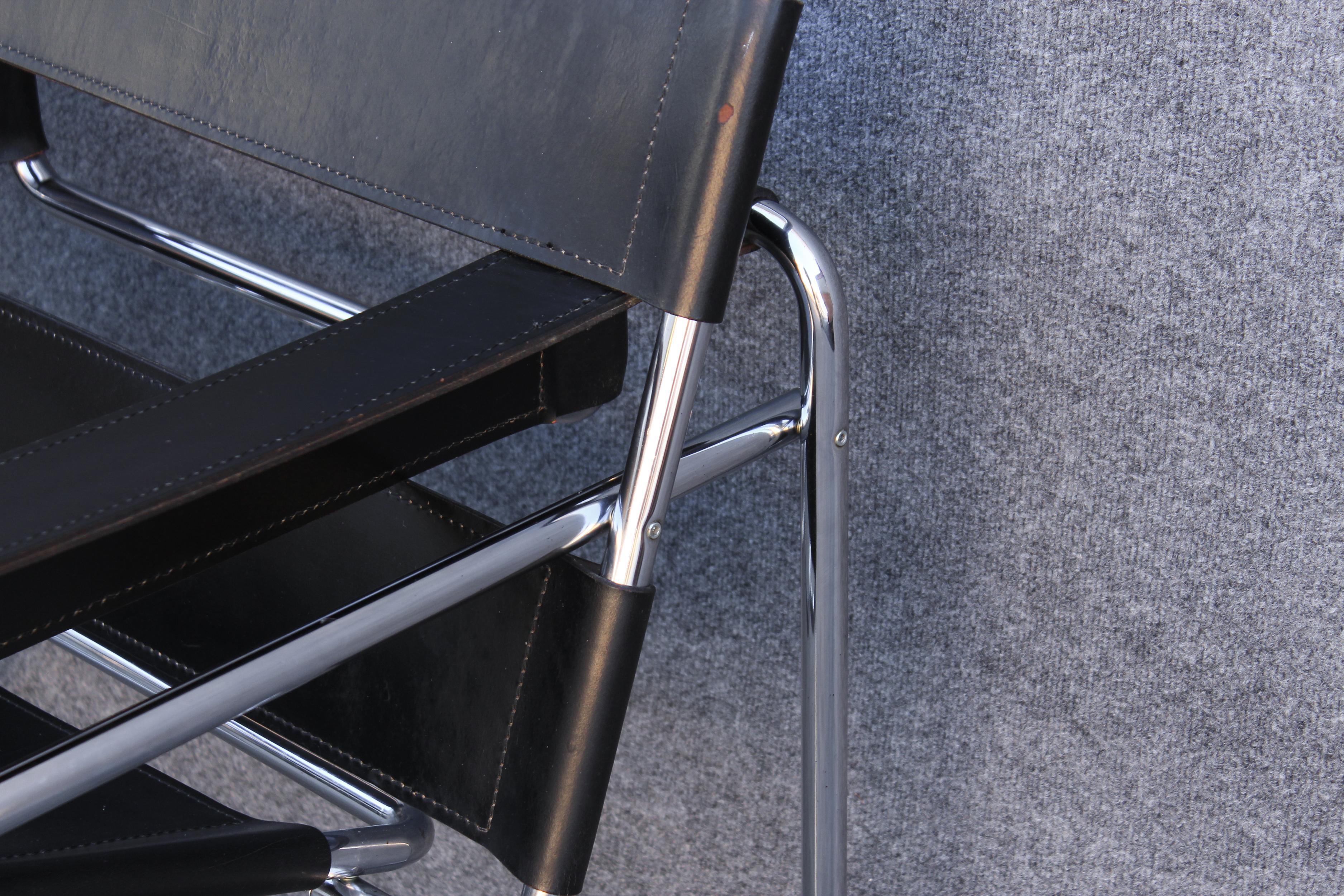 Paire de chaises longues Wassily signées Marcel Breuer Stendig fabriquées en Italie dans les années 1960 en vente 11