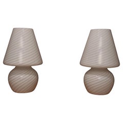 Pair Of Signed Murano Glass Lamps