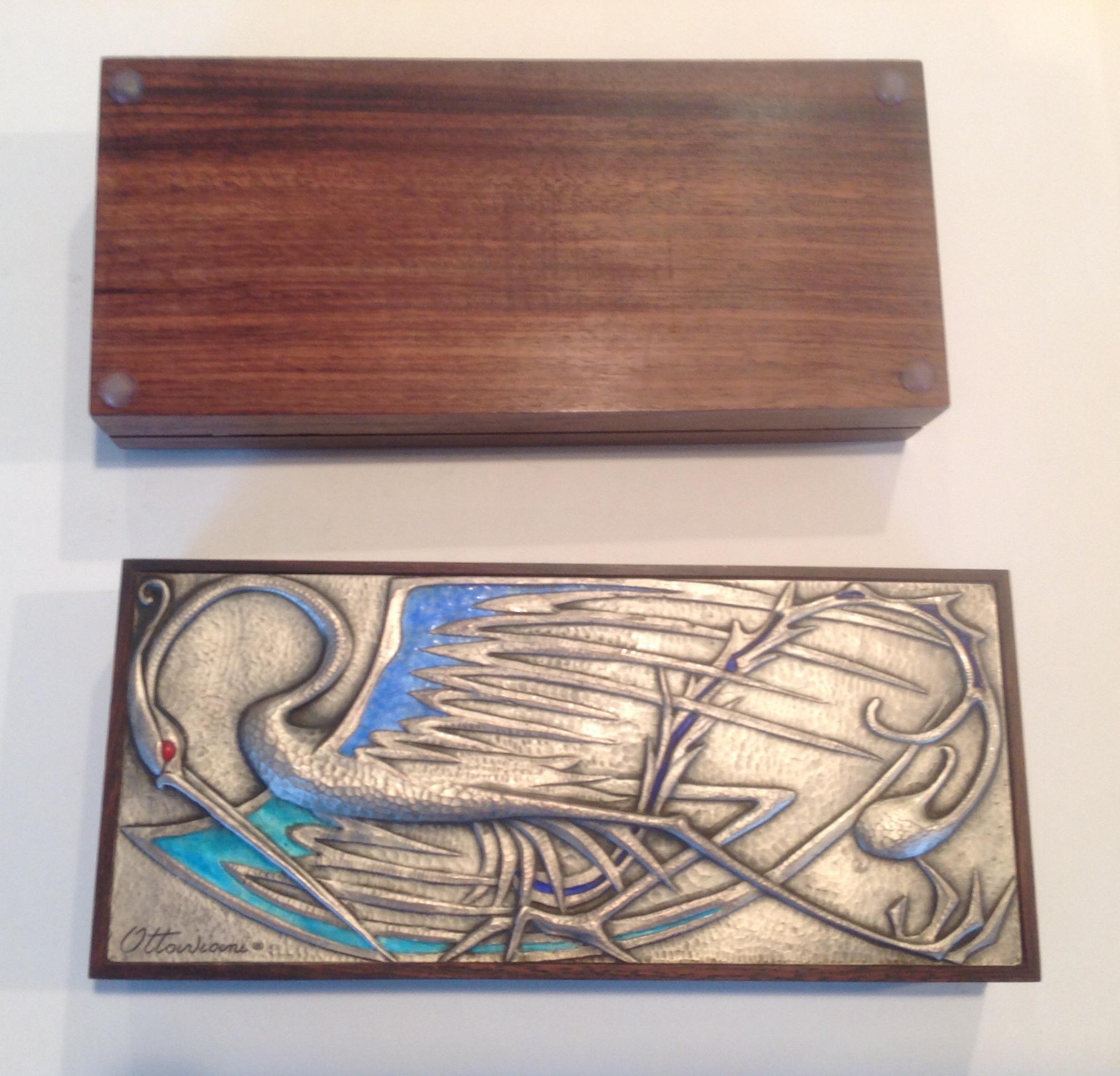 A fine pair of sterling and wood boxes by Italian maker Ottaviani.