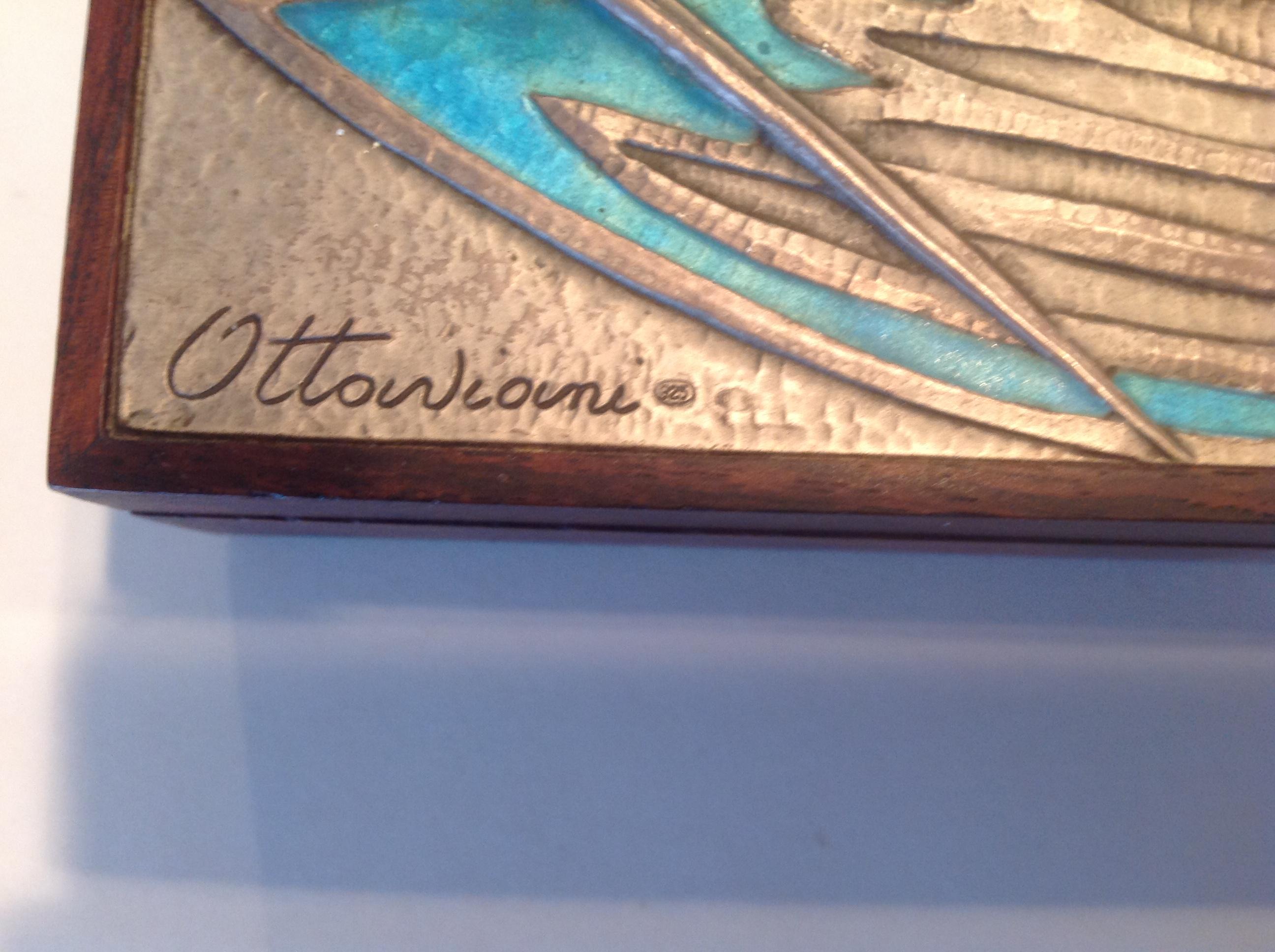 Pair of Signed Ottaviani Sterling and Wood Boxes In Good Condition In Keego Harbor, MI