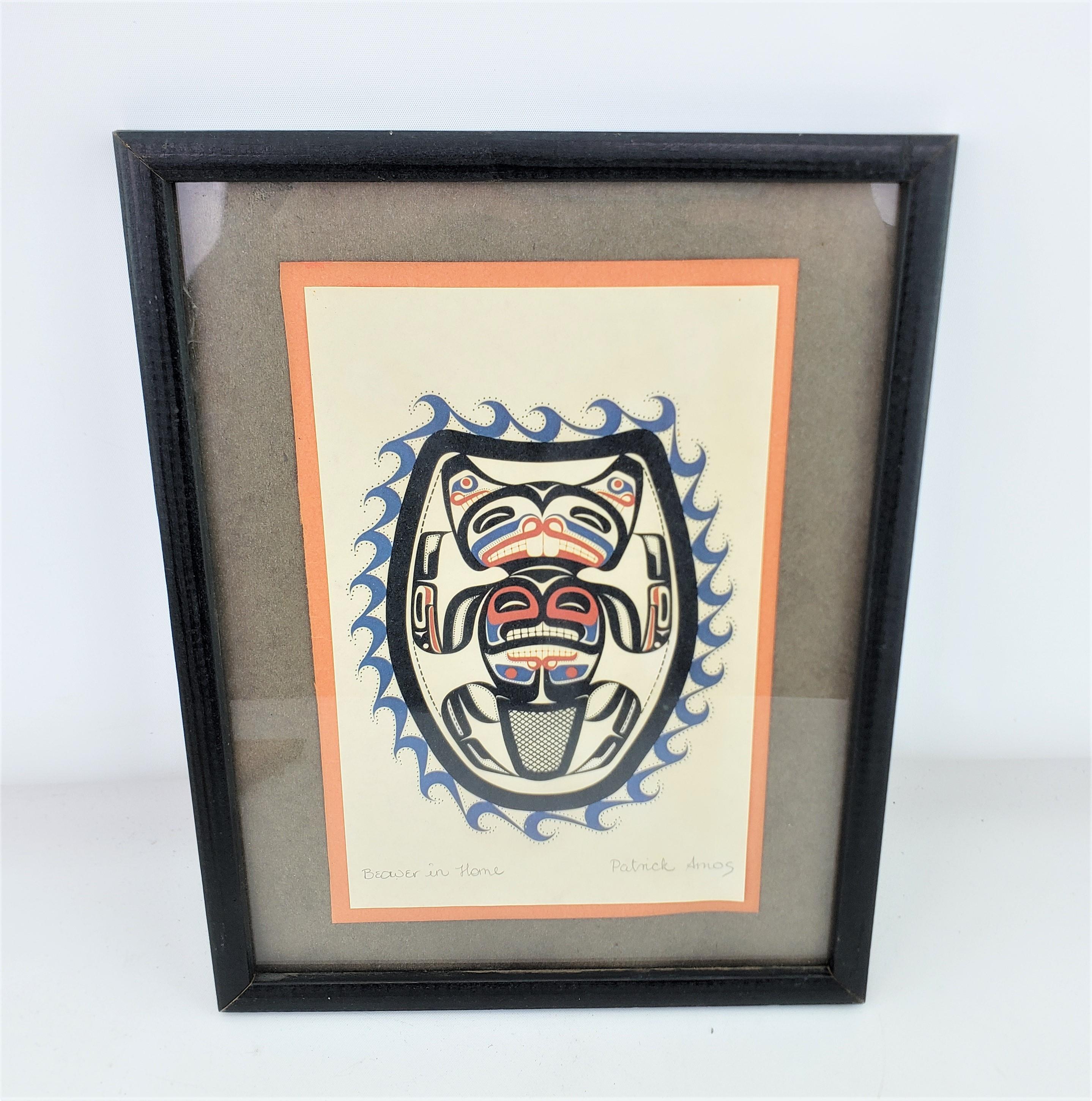 Paper Pair of Signed Patrick Amos West Coast Nootka Haida Framed Prints For Sale
