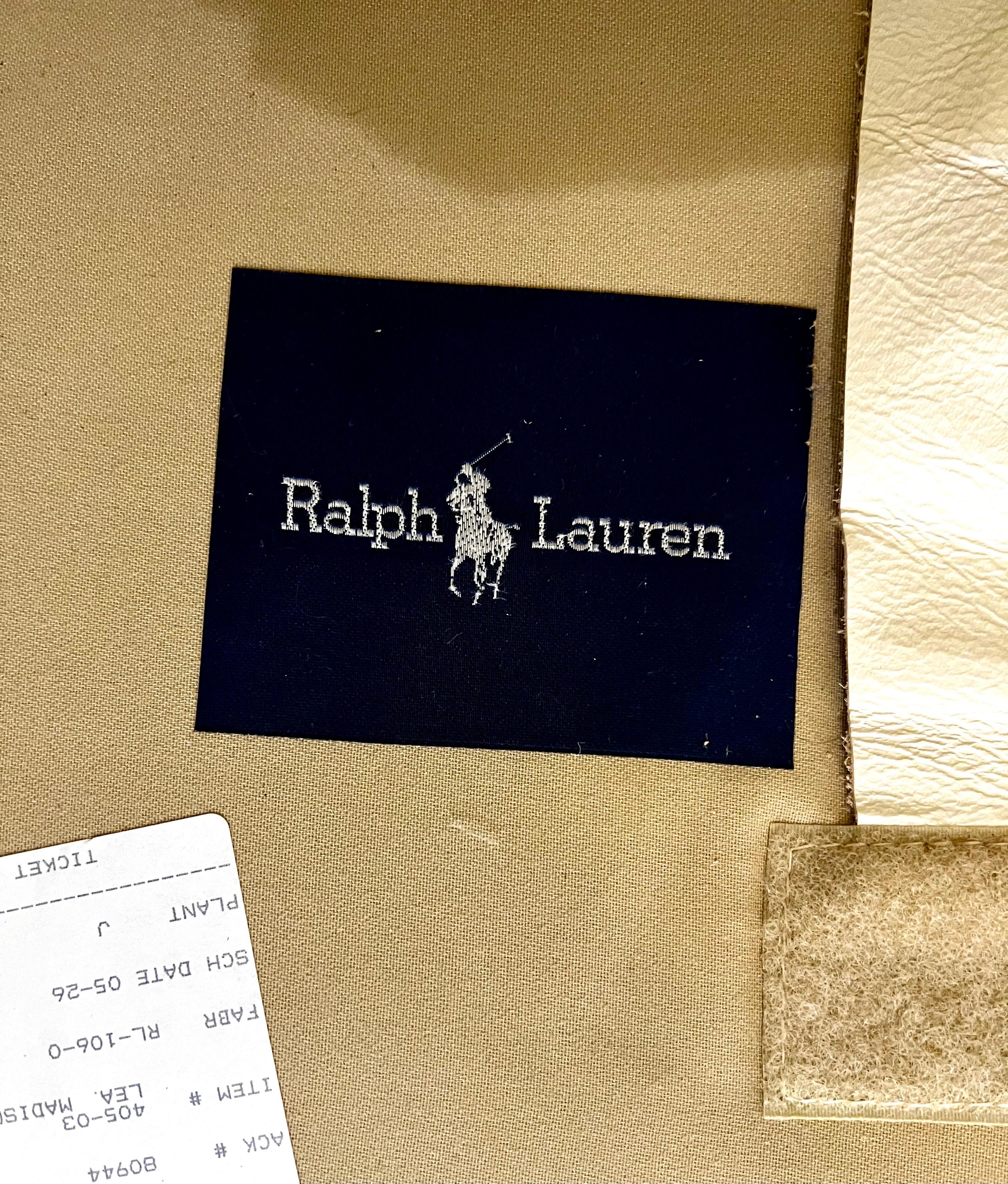 Pair of Signed Ralph Lauren Vintage Art Deco Leather Club Chairs For Sale 6