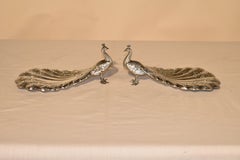 Pair of Signed Sterling Silver Peacock Dishes from Gorham, Circa 1920