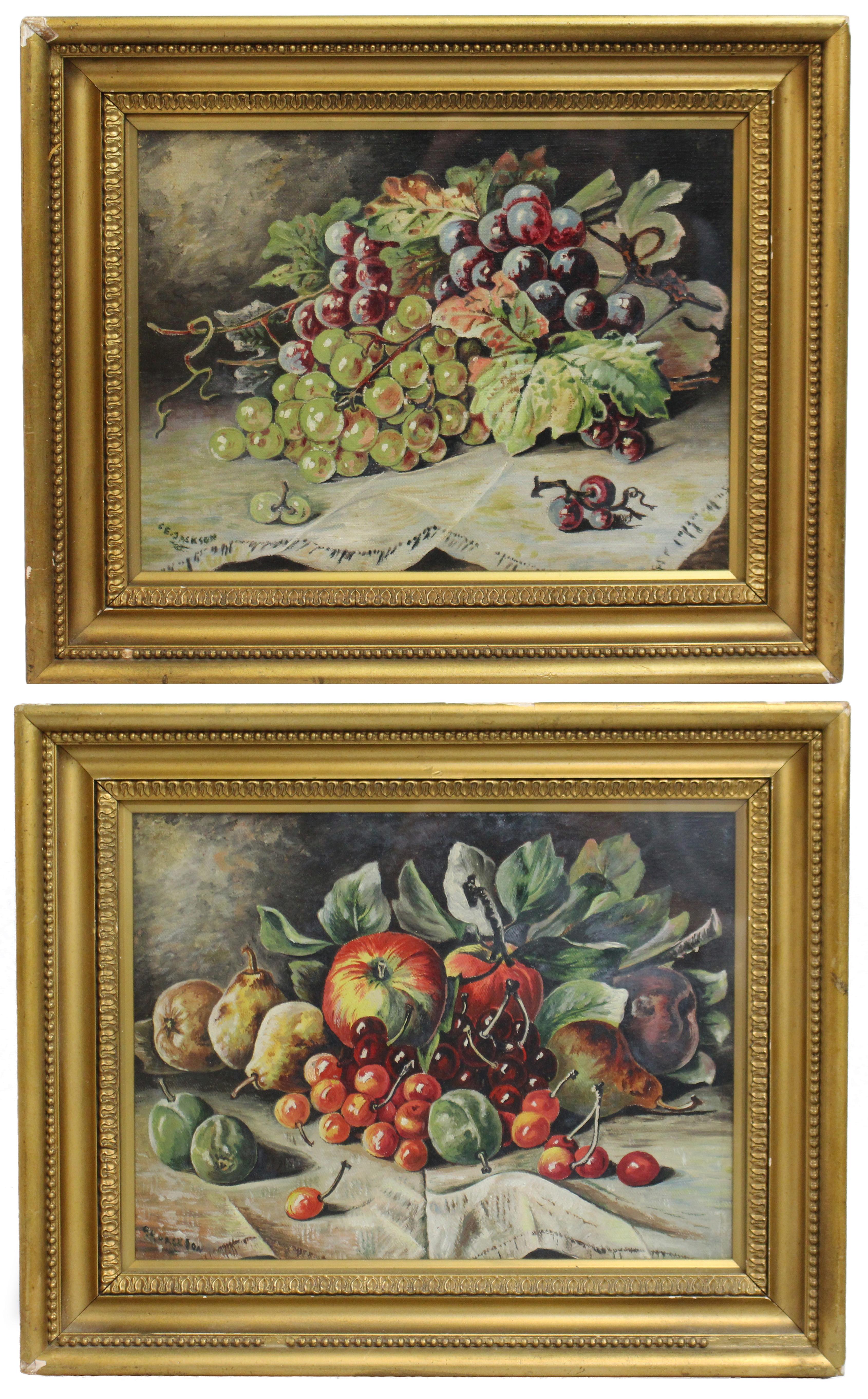 Pair of signed still life paintings oil on canvas



Pair of early 20th century still life paintings of fruit. 

Finely painted, with lovely colour and line. 

Oil on canvas. 

Both paintings signed by the artist to the lower left,