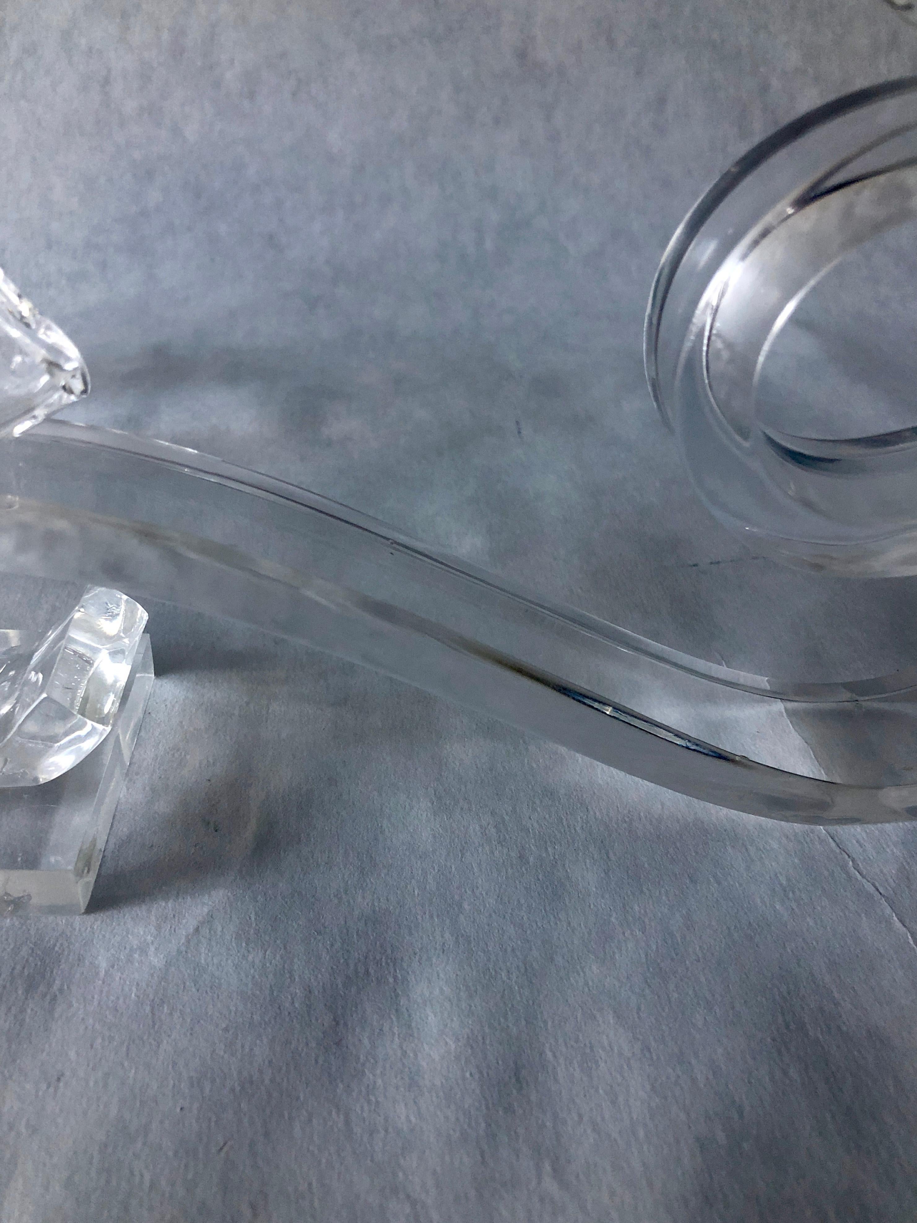 Pair of Signed Van Teal Scrolled Lucite Four Candelabra Candlestick Holders For Sale 8