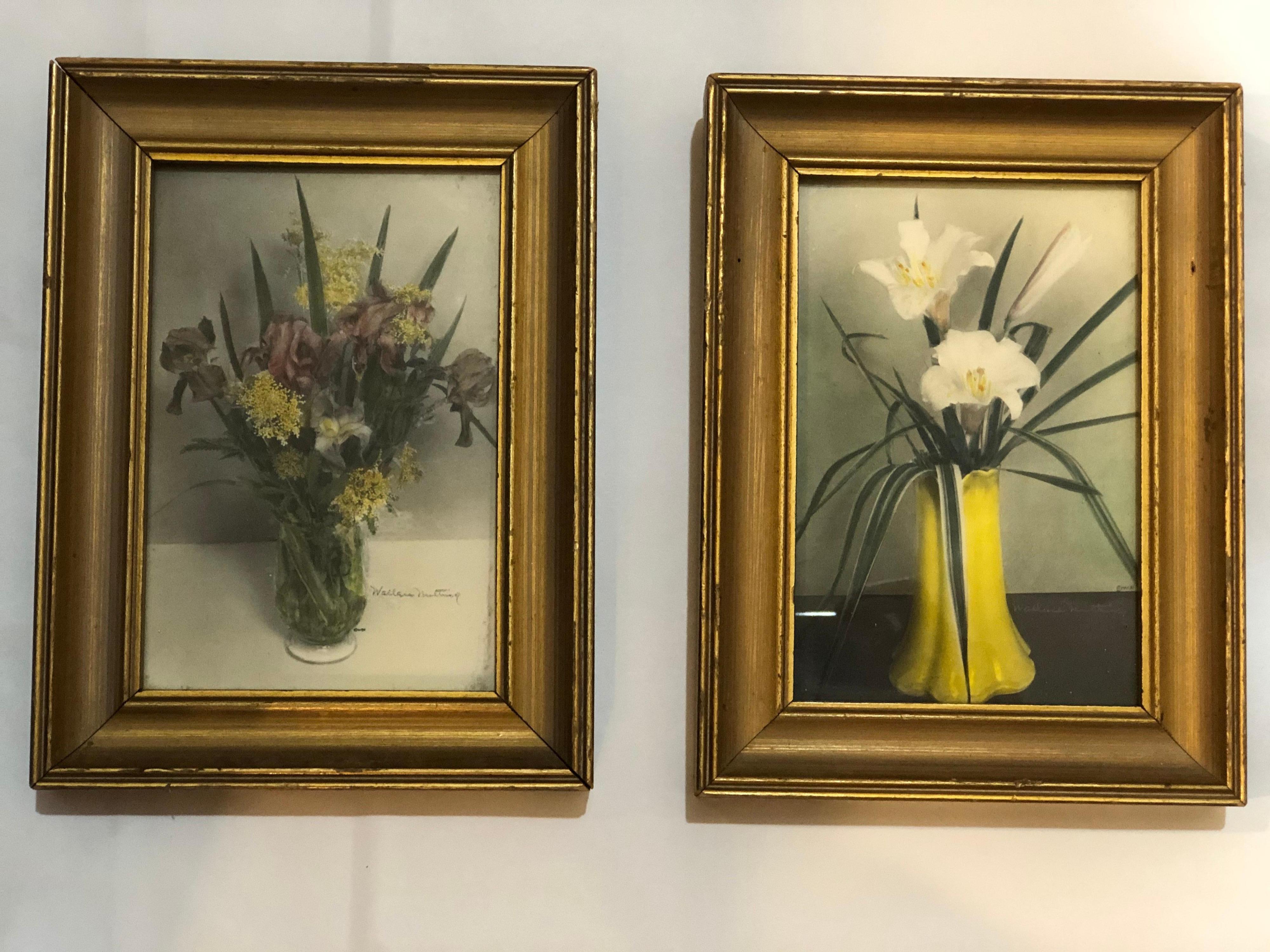 Pair of signed Wallace Nutting hand colored floral photographs. These can parcel ship for $45
Wallace Nutting (1861-1941)

In 1904 Wallace Nutting opened the Wallace Nutting Art Prints Studio on East 23rd Street in New York. After a year he moved