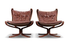 Pair of Sigurd Ressell Falcon Chairs + Side Table