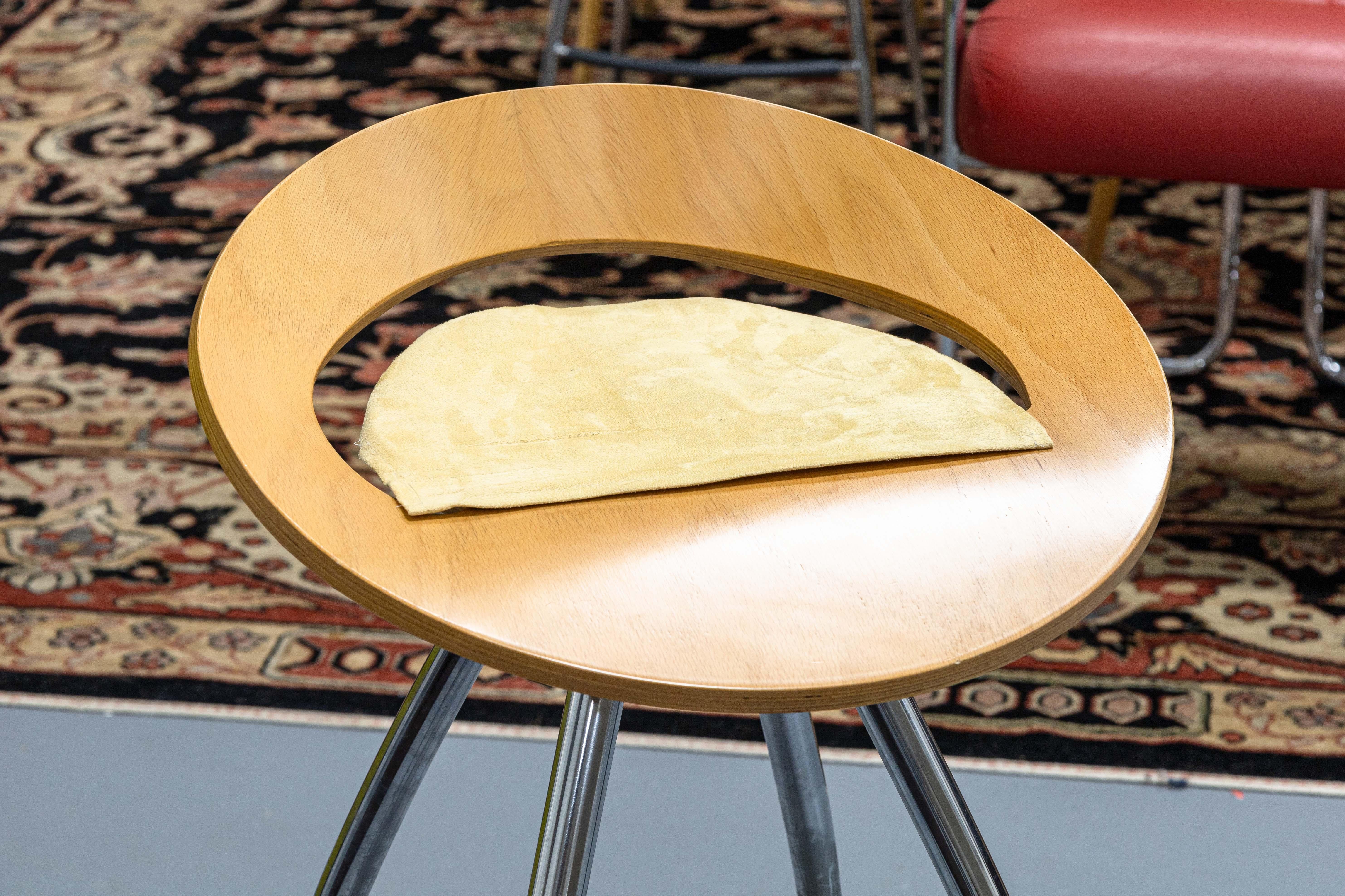 A pair of Magis Lyra barstools. This wonderful pair of barstools feature elements of design from Italy and Norwegian design. These pieces were designed by Sigurdur Thorsteinsson through Design Group Italia for Magis. This model is titled the 