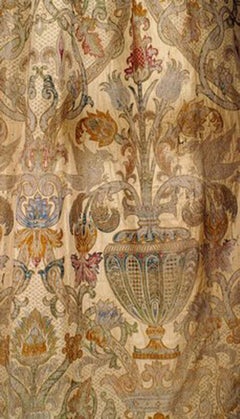 Pair of Silk and Metallic Thread Drapes