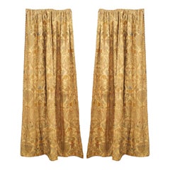 Pair of Silk and Metallic Thread Drapes