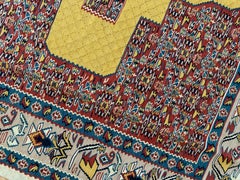 Coppia di Rug & Kilim in seta e lana giallo rosso fatti a mano